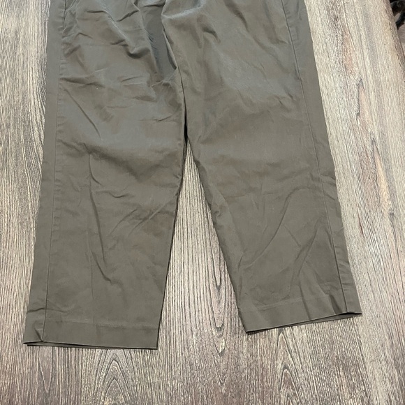 Express Ankle Pants Straight Leg Pleated Front Trousers  Pockets Green Size 14R - Picture 2 of 13